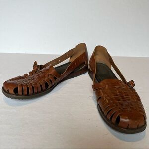 Women's Nature Trek Leather Espadrilles Size 9 Brown